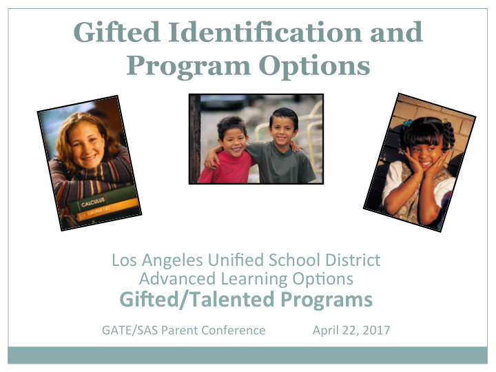 gifted identification and program options
