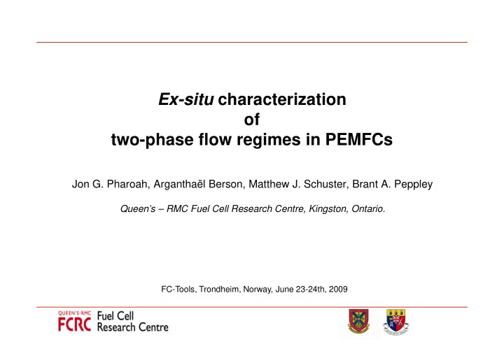 ex situ characterization of two phase flow regimes in