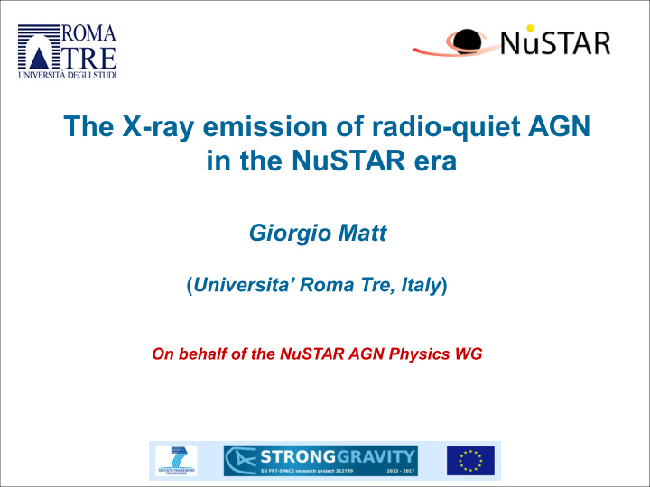 the x ray emission of radio quiet agn in the nustar era