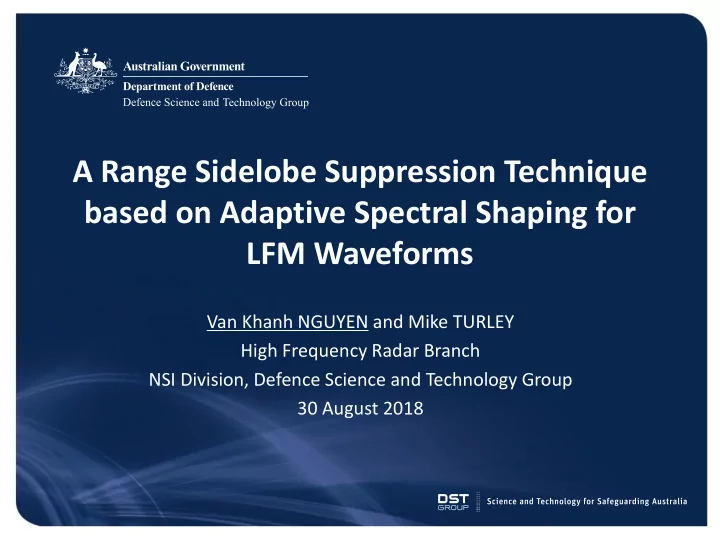 based on adaptive spectral shaping for