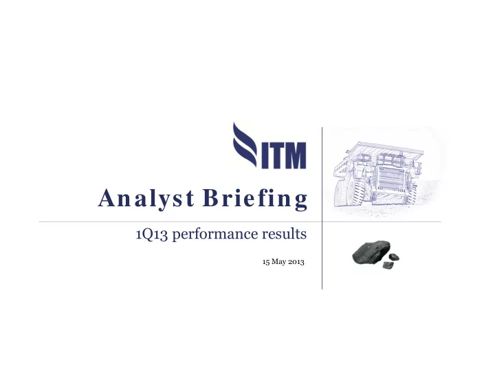 analyst briefing