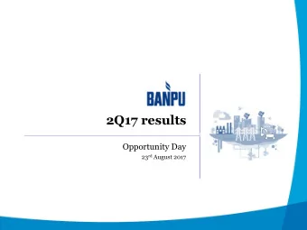 2Q17 results Opportunity Day 23 rd August 2017  2  DISCLAIMER  The information contained in this