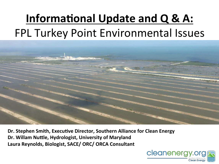 informa onal update and q a fpl turkey point