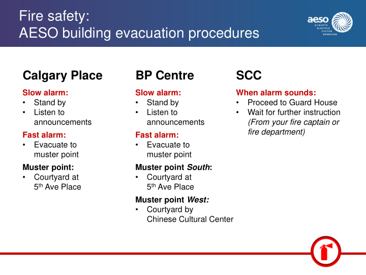fire safety aeso building evacuation procedures