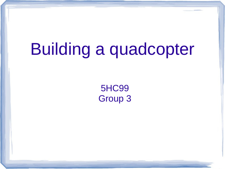 building a quadcopter