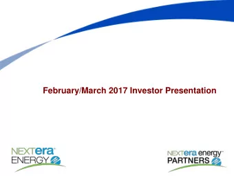 February/March 2017 Investor Presentation  Cautionary Statements And Risk Factors That May Affect