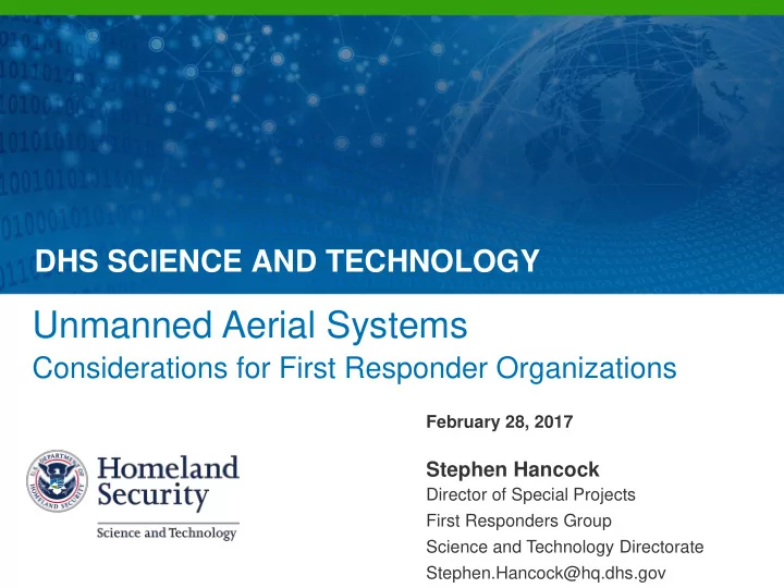 unmanned aerial systems