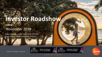 Investor Roadshow  November 2019 Marc England  CHIEF EXECUTIVE OFFICER Chris Jewell  CHIEF