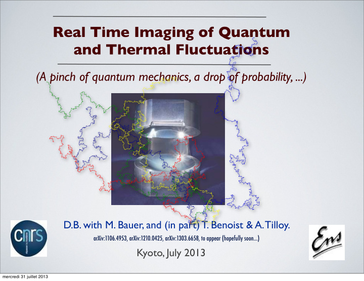 real time imaging of quantum and thermal fluctuations