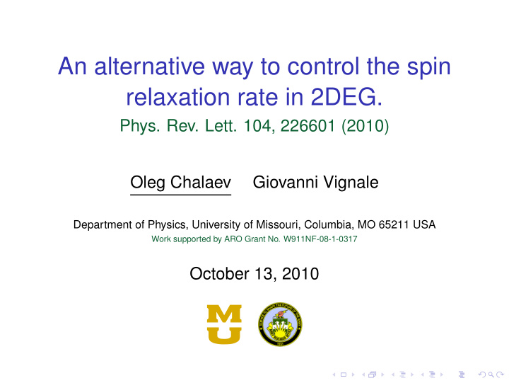 an alternative way to control the spin relaxation rate in