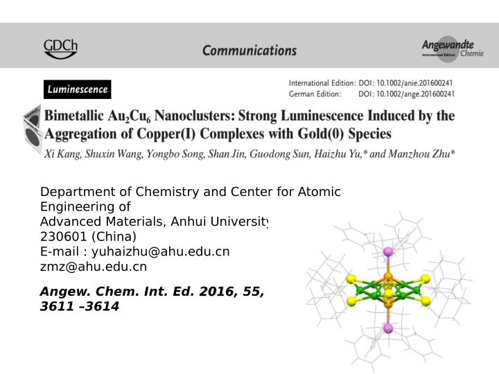 department of chemistry and center for atomic engineering