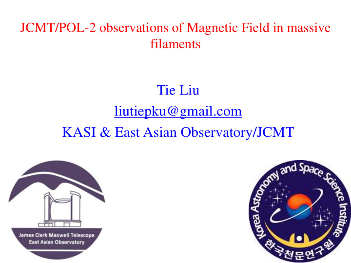 tie liu liutiepku gmail com kasi east asian observatory