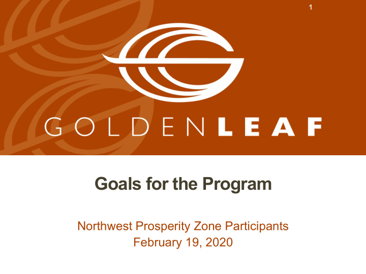 goals for the program