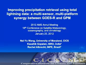 Improving precipitation retrieval using total  Improving precipitation retrieval using total
