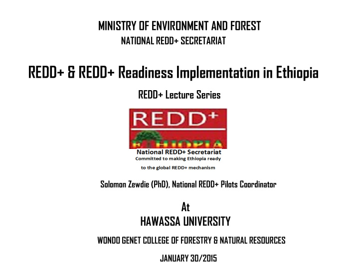 redd redd readiness implementation in ethiopia