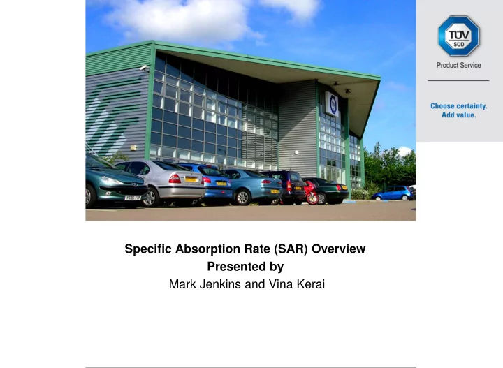 specific absorption rate sar overview presented by mark