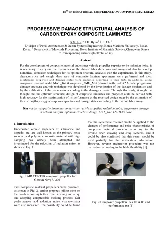 PROGRESSIVE DAMAGE STRUCTURAL ANALYSIS OF  CARBON/EPOXY COMPOSITE LAMINATES S.G. Lee 1 *, J.H. Byun