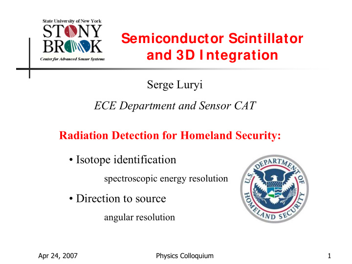 semiconductor scintillator and 3d i ntegration