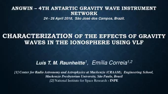 Introduction    GWs are mostly generated on the troposphere and propagates in ascendant
