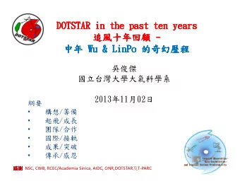 DOTSTAR in the past ten years  DOTSTAR in the past ten years  DOTSTAR in the past ten years