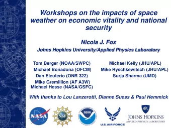weather on economic vitality and national  security  Nicola J. Fox  Johns Hopkins