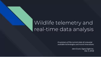 Wildlife telemetry and  real-time data analysis  A summary of the current state of consumer