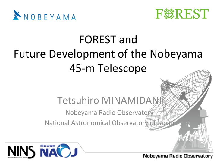 forest and future development of the nobeyama 45 m