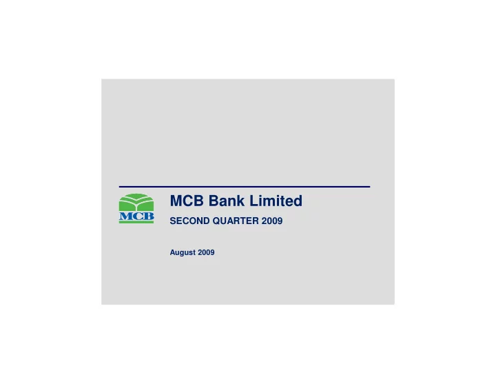 mcb bank limited
