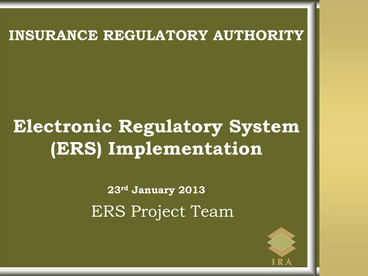 ers implementation