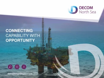 CONNECTING  CAPABILITY WITH  OPPORTUNITY  Decom North Sea  Transforming Decommissioning Planning