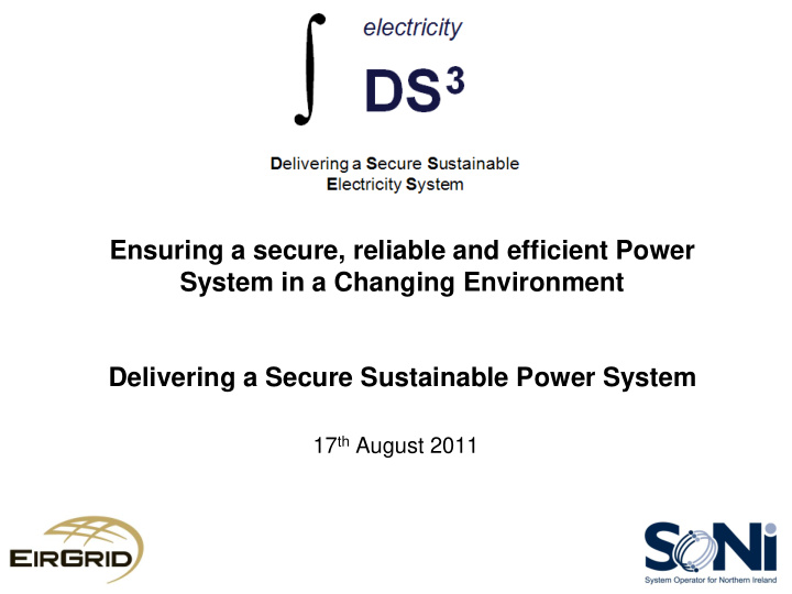 ensuring a secure reliable and efficient power system in