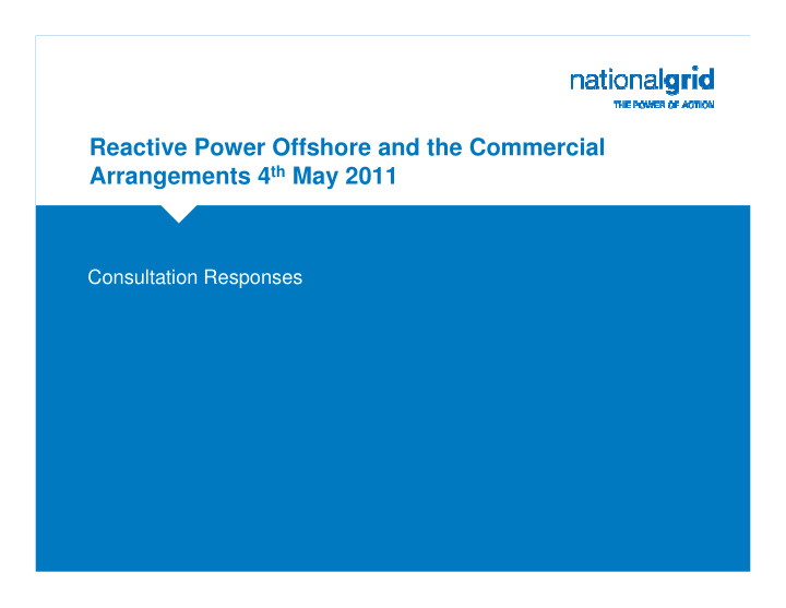 reactive power offshore and the commercial arrangements 4