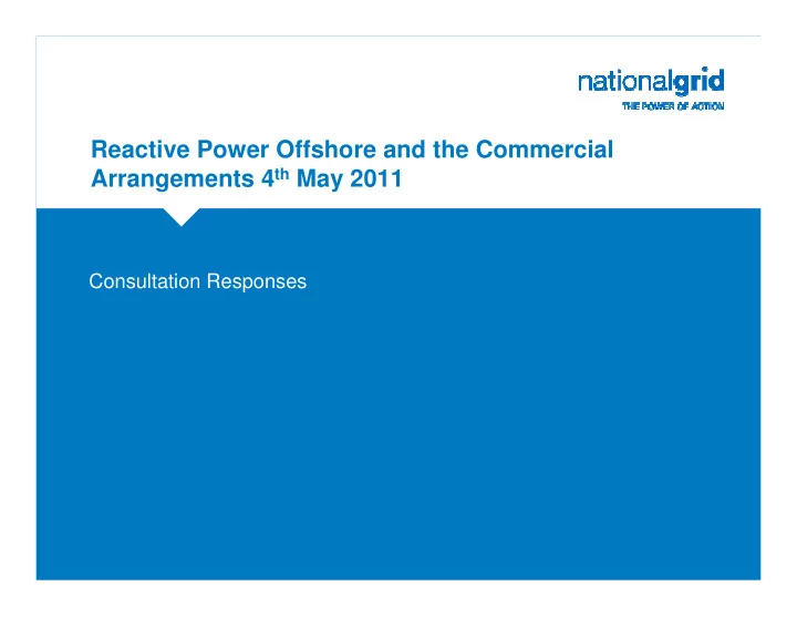 reactive power offshore and the commercial arrangements 4