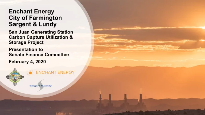 enchant energy city of farmington sargent amp lundy