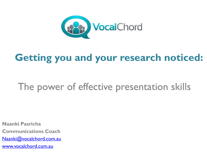 the power of effective presentation skills