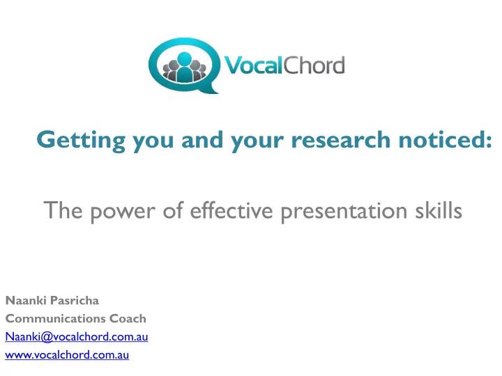 the power of effective presentation skills