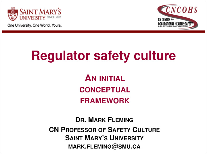 regulator safety culture