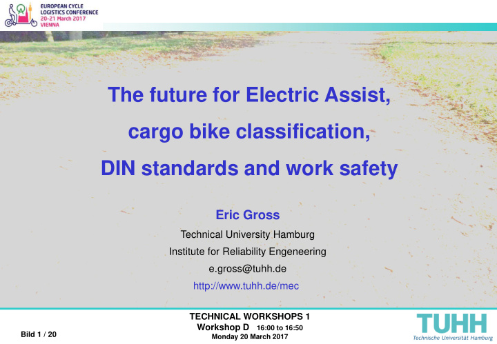 the future for electric assist cargo bike classification