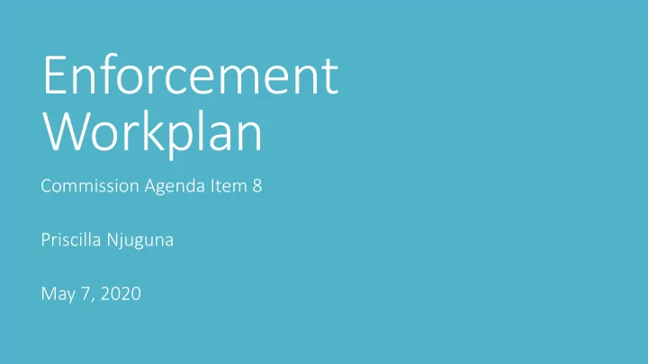 enforcement workplan
