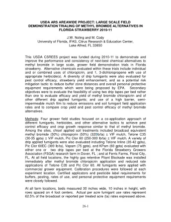 USDA ARS AREAWIDE PROJECT: LARGE SCALE FIELD  DEMONSTRATION TRIALING OF METHYL BROMIDE ALTERNATIVES