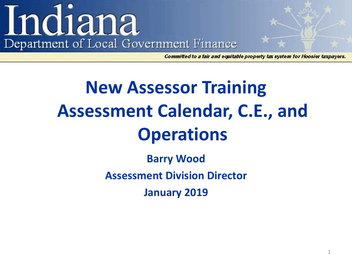new assessor training assessment calendar c e and