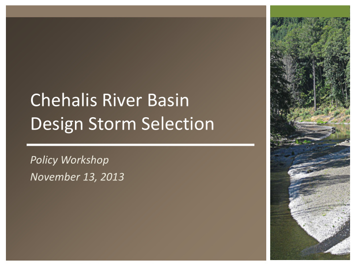 chehalis river basin design storm selection