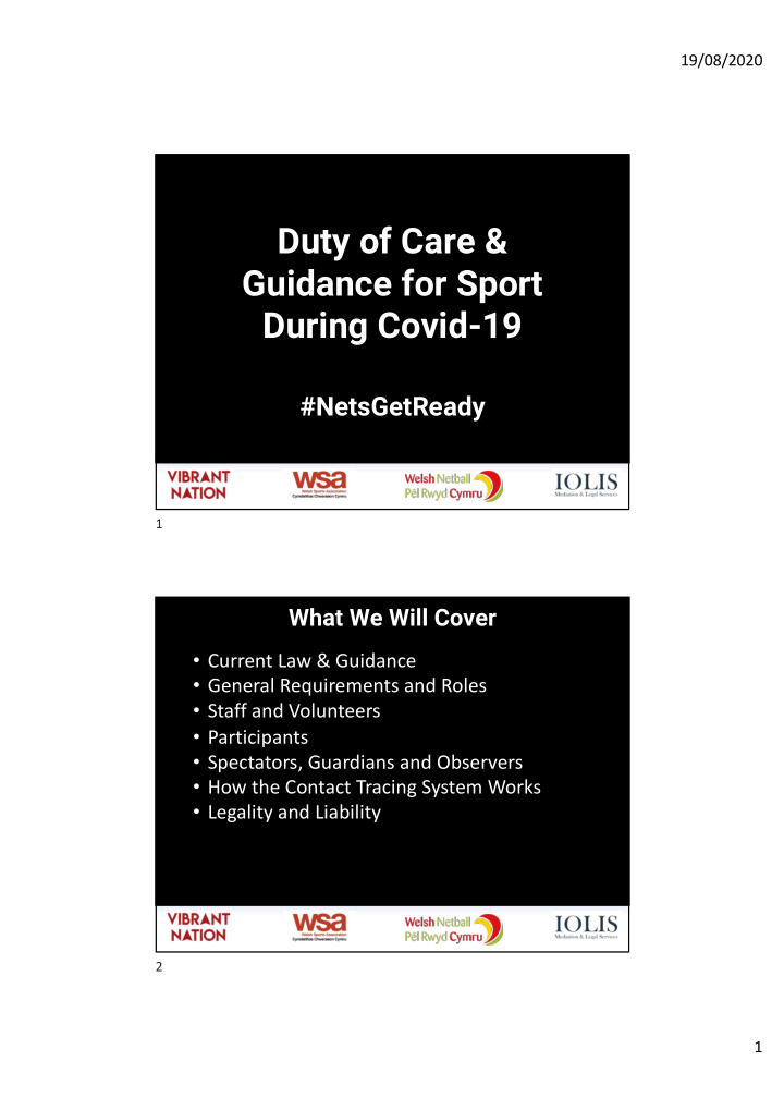 duty of care guidance for sport during covid 19