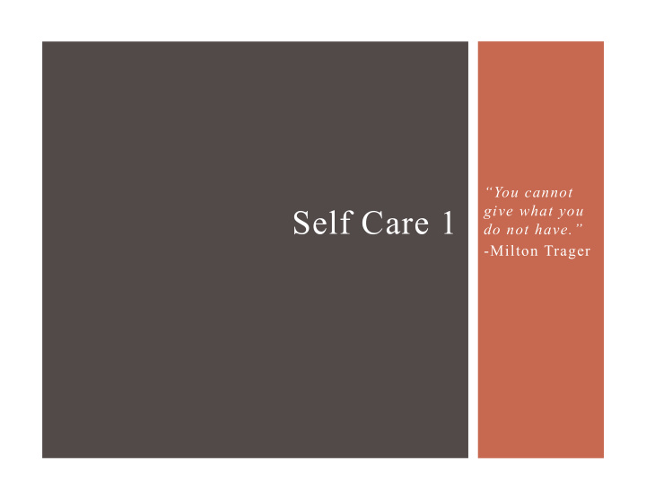 self care 1