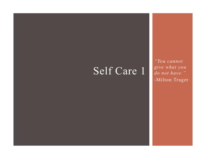 self care 1