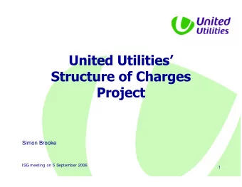 Simon Brooke  ISG meeting on 5 September 2006  1  Outline of Study    Literature review of