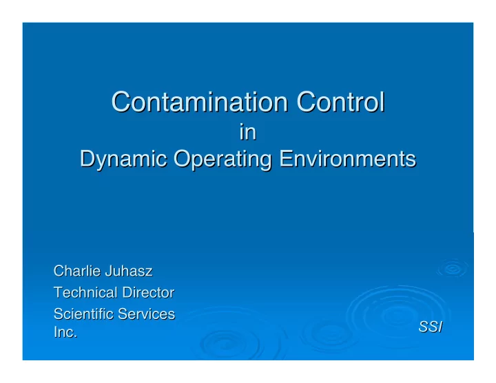 contamination control contamination control