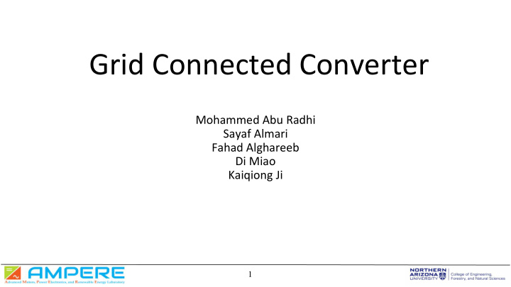 grid connected converter