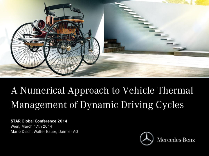 a numerical approach to vehicle thermal management of
