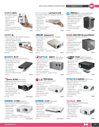 UO Smart Beam Laser Beam Pro C200 OP800 Omni 800-Lumen WXGA DLP  LED Pico  200-Lumen WXGA Pico